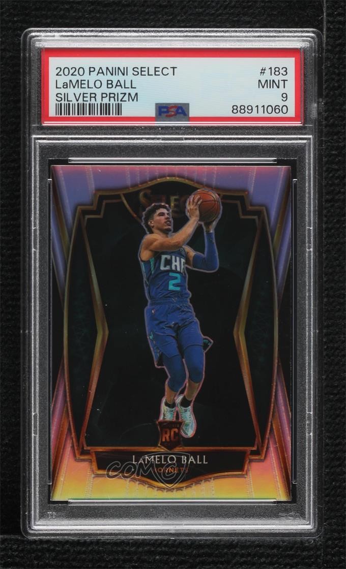 2020 Panini Select Premier Level Silver Prizm LaMelo Ball #183 PSA 9 MINT 0l3a