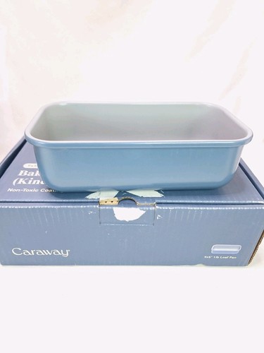 Caraway Non-Stick Ceramic 9x5" Non-Toxic 1lb Loaf Pan, Navy, Open Box - Picture 4 of 9