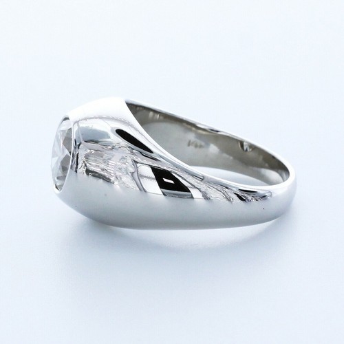 3 CTW E SI1 Round Cut Earth Mined Certified Diamond 950 Plat. Classic Mens Ring - Picture 4 of 7