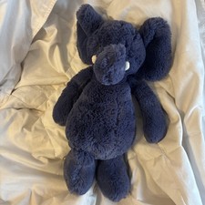 12  JellyCat London Bashful Elephant Dark Blue Plush