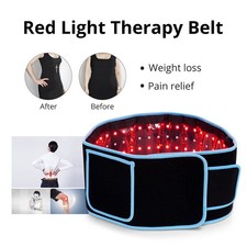 Professional 2in1 Adjustable Red Light Therapy Belt Relief Lower Back Pain Black