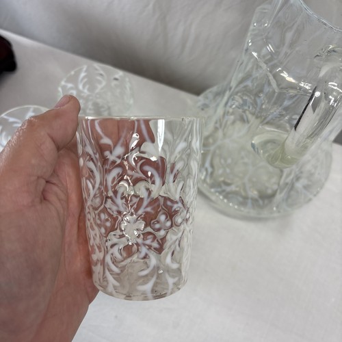Vintage Northwood Glas Krug & Gläser weiß opalisierend - Bild 14 von 15
