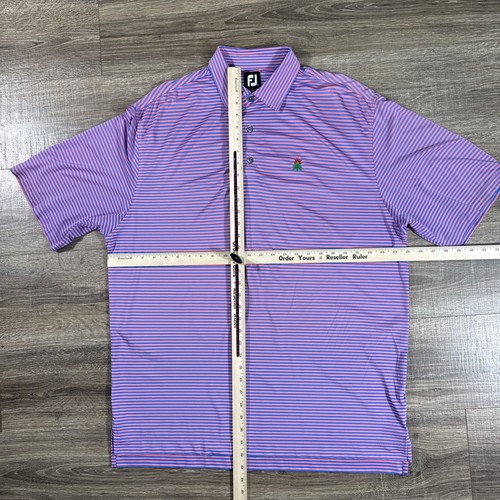 Footjoy Mens Shirt Extra Large Pink Blue Golf Burning Tree Bethesda Performance - Picture 6 of 12