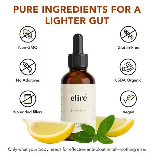 Eliré Organic Lemon Balm Extract - Digest Relief & Anti-Bloat Support - 30ML🥇DE - Bild 13 von 15