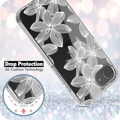 Ranz Case for iPhone 16E, Anti-Scratch iPhone 16e (6.1") White Flower - Picture 6 of 8