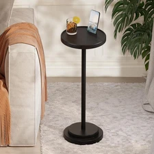 Drink Table 24.4" Tall Compact Side Table with Slot and Weighted Base Durable...