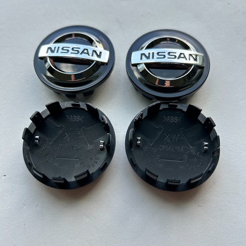 Set 4 Black Wheel Center Caps 2 1/8 for Nissan Altima Maxima Murano Versa Leaf - Picture 3 of 3