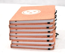 Lot of 7 Mini Journal Notebooks Orange Hardcover w 3 Star Cover 5" x 7"