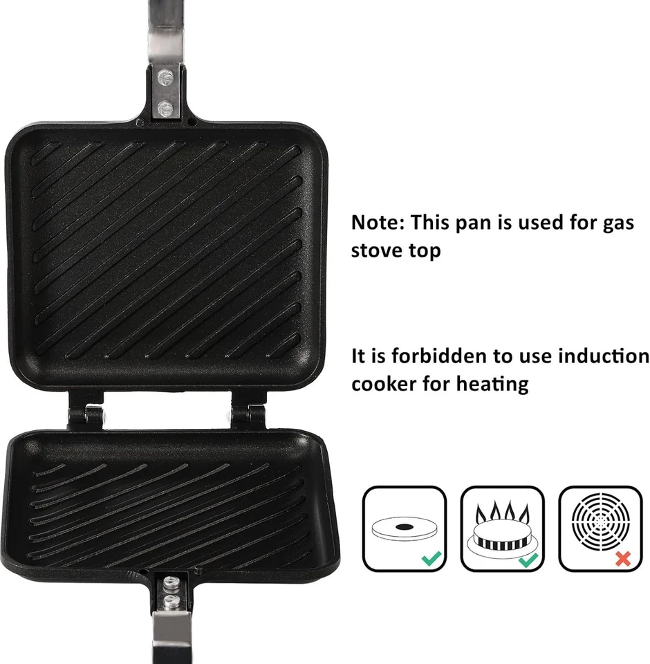 Sandwichera, Sartén para Sándwiches y Paninis a la Parrilla con Placas Antiadher - Image 3 of 4