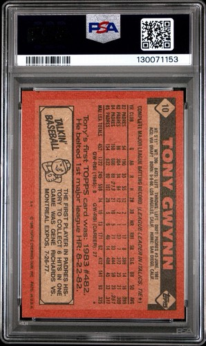 1986 Topps - Tony Gwynn #10 - Bild 2 von 2