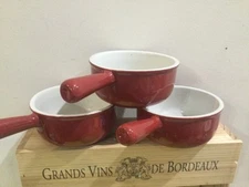 3 Fabulous Home Soup Bowl Crock Handle French Onion Chili Oven Safe