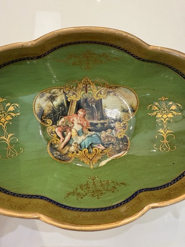 Vintage Herzstück Rokoko-Stil handbemalt Optik französisch/italienisch Barock - Bild 4 von 11