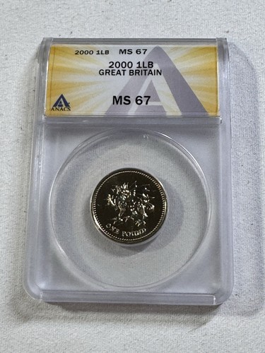 2000 Great Britain 1 Pound Graded MS 67 by ANACS Welsh Dragon - Picture 4 of 8