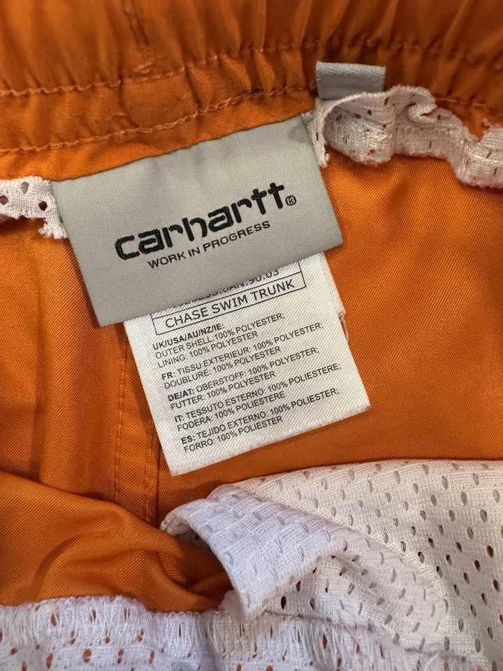 Pantalones Cortos Carhartt WIP Para Hombres Grandes Naranja Persecución Baúl de Natación Malla Forrado Playa I026235 Foto 2 de 4