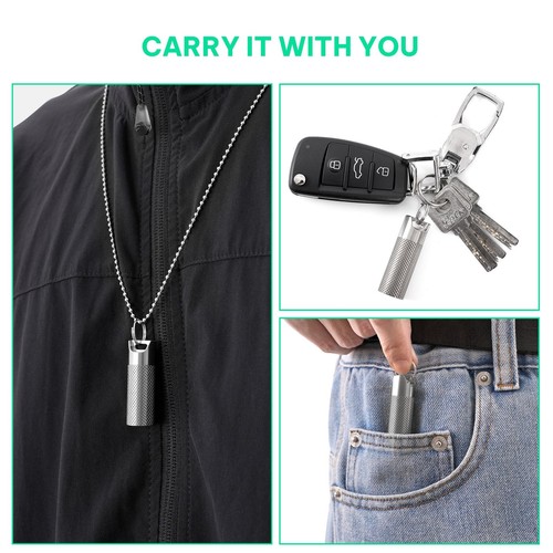 Mini Pill Box Container (2Pack), Portable Titanium Waterproof Keychain Pill H... - Picture 6 of 7