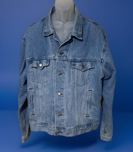 Harley Davidson Mens American Flag Milwaukee, Wi Jean Truckers Coat Sz XXL 2XL - Picture 2 of 11