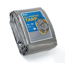 GUARD SHIELD Heavy Duty Tarp 10x20 Feet Silver/Black Multi Purpose Thick Wate...