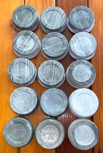 MENGE 15 ALTE VINTAGE KUGEL ZINK EINMACHGLAS METALLDECKEL DECKEL NORMAL 3" - Bild 3 von 3