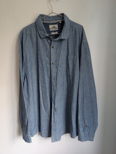 Camicia Mantaray blu bianca a righe manica lunga taglia 3XL (T36)
