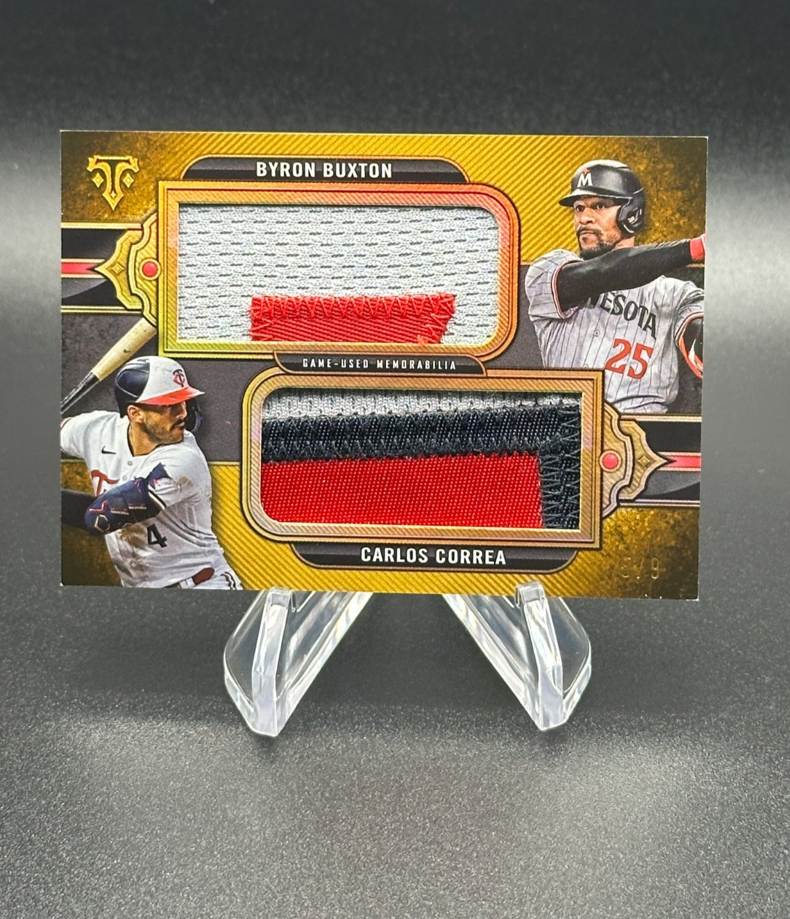 2024 Topps Triple Threads Byron Buxton Carlos Correa Jumbo Relic Gold #/9 READ