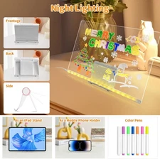 LED Acrylic Drawing Board DIY Erasable Luminous Writing Boards With Stand USB Pl