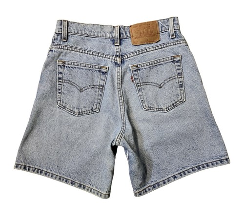 Vintage Levis 550 hoch geschnitten entspannt Denim Jeansshorts Damengröße 9 28 90er USA