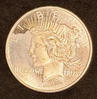 1 oz Silver Peace Round BU .999 Fine, One Troy Ounce, Vintage No Reserve #947