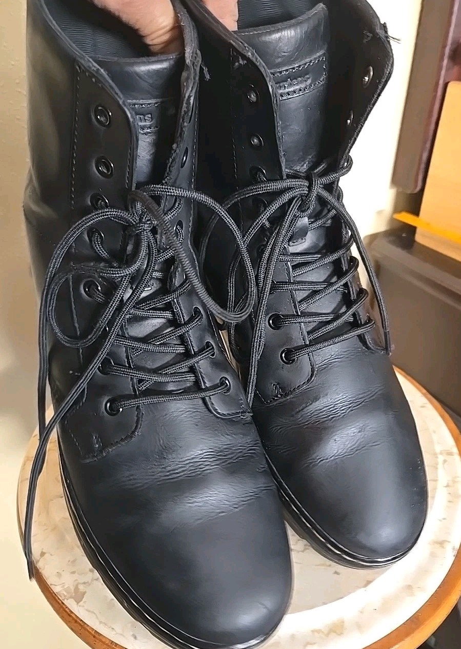 Dr. Martens Ankle COMBS BLACK Leather Boots Size 12 M