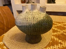 VINTAGE STONEWARE CLAY WISH/PRAYER POT HEAVY!