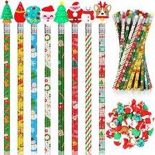 100 Pcs Scented Pencils for Scent HB Graphite Pencils with 100 Pcs Cartoon Pe...