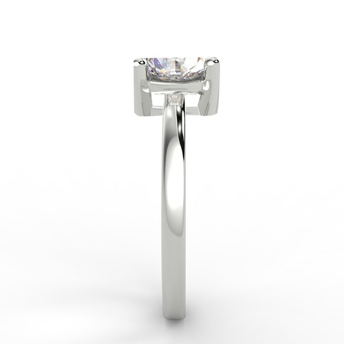 2.03 Ct Radiant Cut I1/E Solitaire Diamond Engagement Ring 14K White Gold - Picture 5 of 6