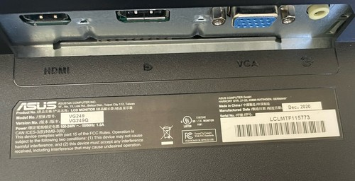 ASUS VG249Q 23.8 inch IPS LCD Gaming Monitor - (MONITOR ONLY) - Picture 6 of 6