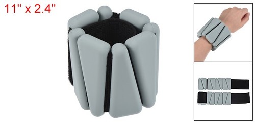 2 piezas de pesos de tobillo de muñeca ajustables de 1 lb cada uno para yoga danza aeróbicos gris - Imagen 2 de 8