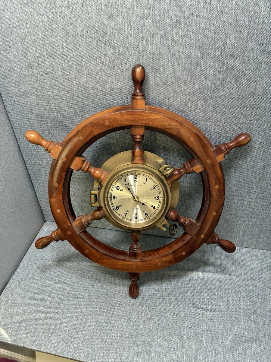 Ship Wheel Wall Clock In Wall Clocks for sale | eBay