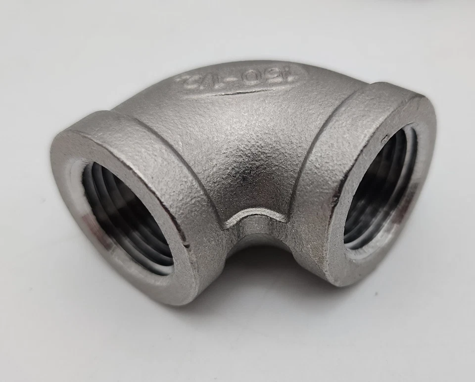 MERIT BRASS K401-08 PIPE 90 Deg Elbow: 1/2", Stainless FNPT , 150 psi (10 pcs) - Image 2 of 3