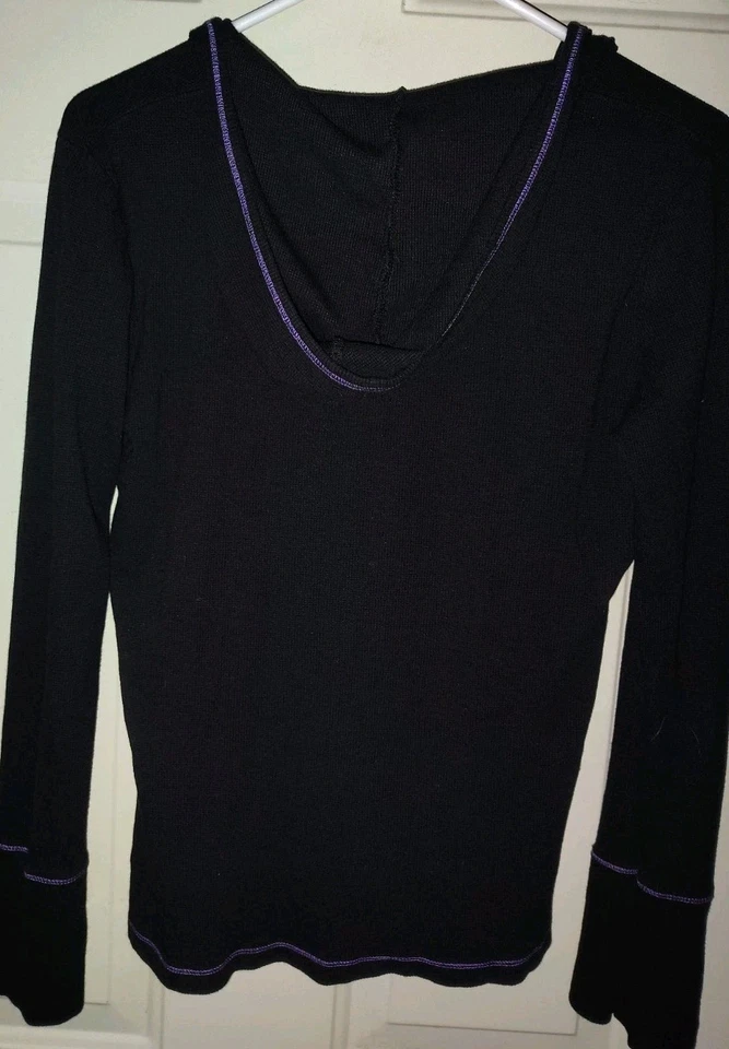 Green Apple Hoodie Top Large Organic Bamboo Mandala Hippie Grunge Y2K 17710 - Image 3 of 3