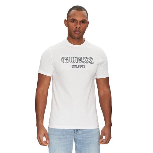 GUESS T-SHIRT UOMO MAGLIA COTONE JERSEY STRETCH LOGO FRONTALE SPORT M5GI07I3Z14 - Bild 3 von 14