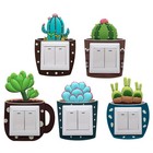  5pcs Cartoon Cactus Luminous Button Sticker Protective Cover Glow in the Dark