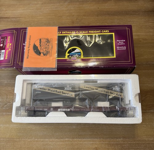 MTH Premier Monon O Scale Flat Car w/(2) PUP Trailers 20-98755 - Picture 3 of 7