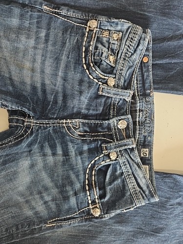 Jeans Miss Me bambina KE8455B taglia 10 bootcut ricamato strass 27 cuciture interne - Foto 8 di 15