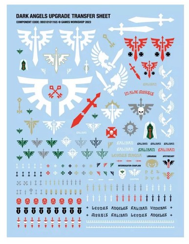 Dark Angels Upgrade Transfer Sheet Brand New | Free Delivery
