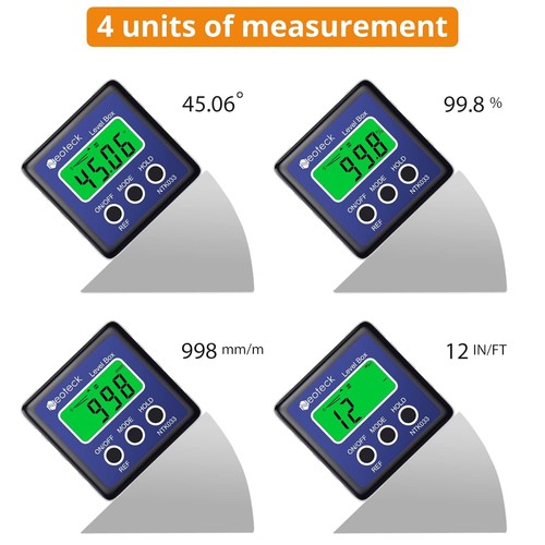 Digital Angle Finder LCD Digital Angle Gauge Waterproof Protractor Inclinomet... - Picture 3 of 9