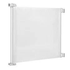 33 Inch Tall Retractable Mesh Safety Gate for Indoor and Outdoor Use - Color: Wh