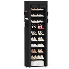 Mavivegue Shoe Rack with Cover, 10 Tier Tall Shoe Organizer for 18-22 Pairs o...