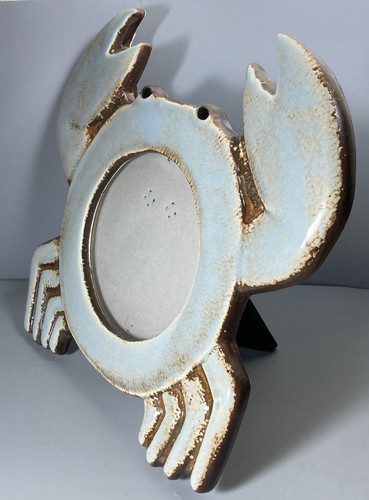 Decorative Pier 1 Ceramic Ocean Crab Picture Frame Beach House Decor 8” - Picture 3 of 11