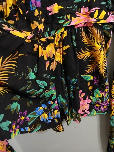 NWT Rachel Roy Romper S Black Floral Wrap Tie Halter High Neck Resort Cruise  - Picture 4 of 18