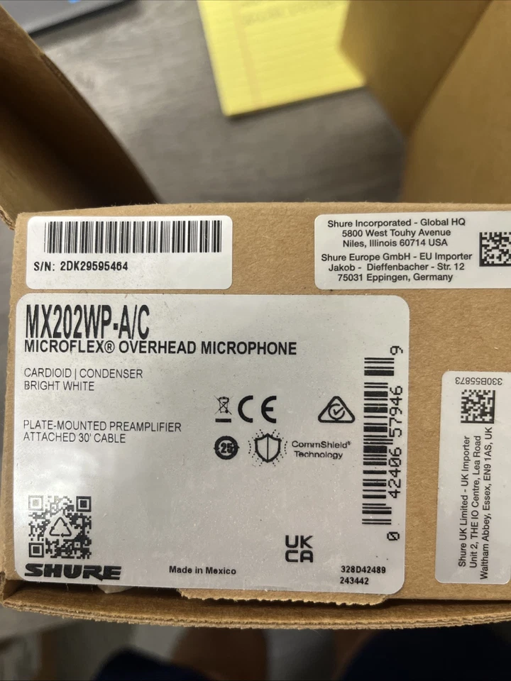 Micrófono aéreo Shure MX202WP-A/C Microflex - blanco brillante Foto 2 de 4