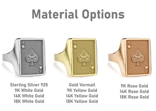 Vergoldeter Ace of Spades Ring Poker Spielkarte Ring Geschenk Casino Schmuck - Bild 2 von 6