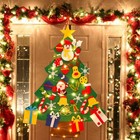 DIY Felt Wall Hanging Christmas Tree Set with Ornaments for Kids Gift