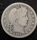 1916-D BARBER SILVER QUARTER 90% SILVER ENCAPSULATED